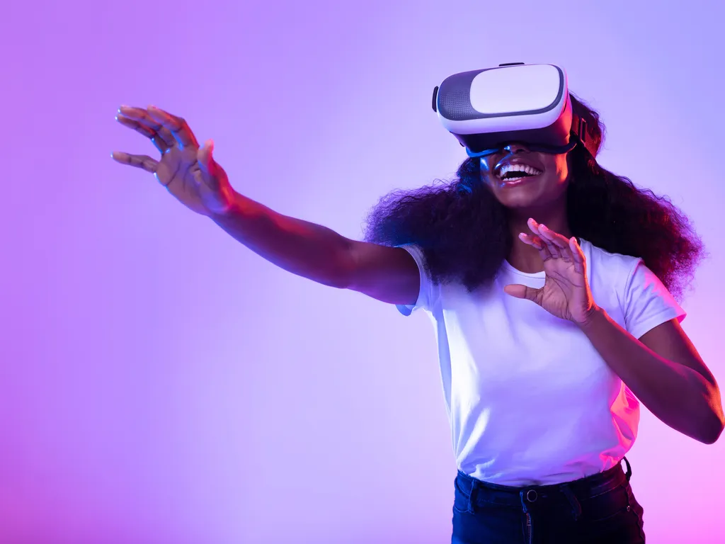 Woman with VR headset