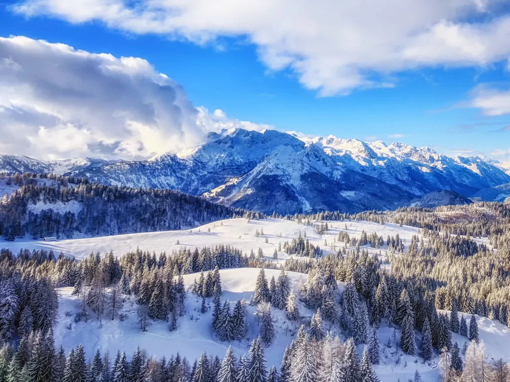 Winter mountains in Salzburger Land. Austria